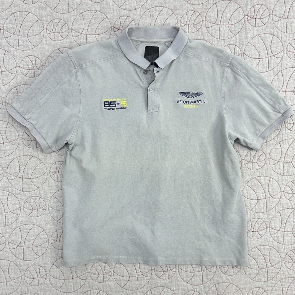 Hackett Aston Martin Racing Polo Shirt Gray Endurance 95-5 / Mens XXL‎